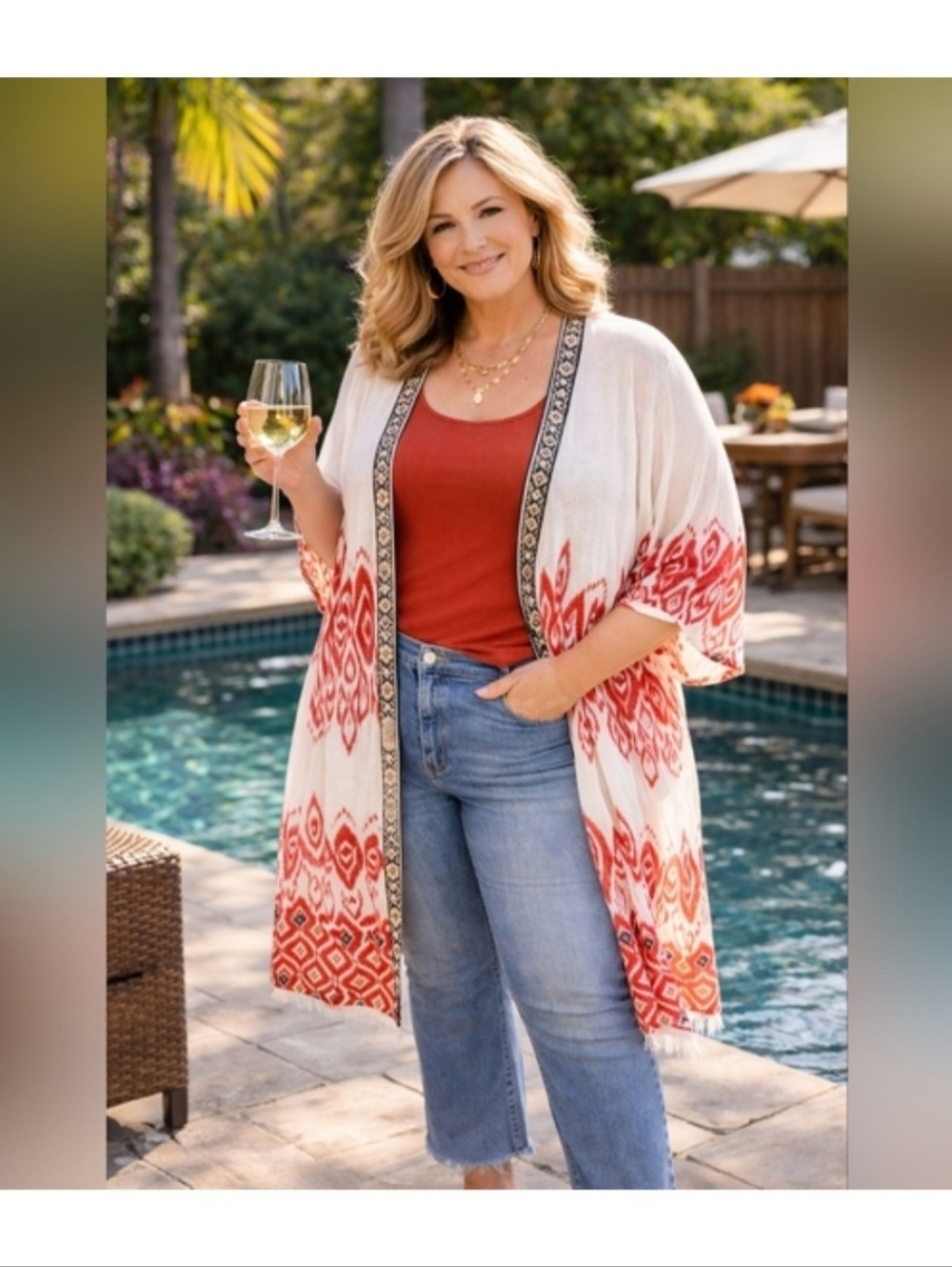 Chico's Beachcomber Kimono Cardigan - Picture 2 of 9
